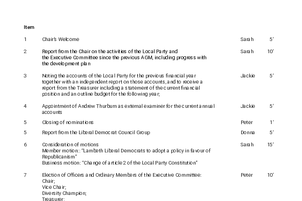 AGM agenda 2023